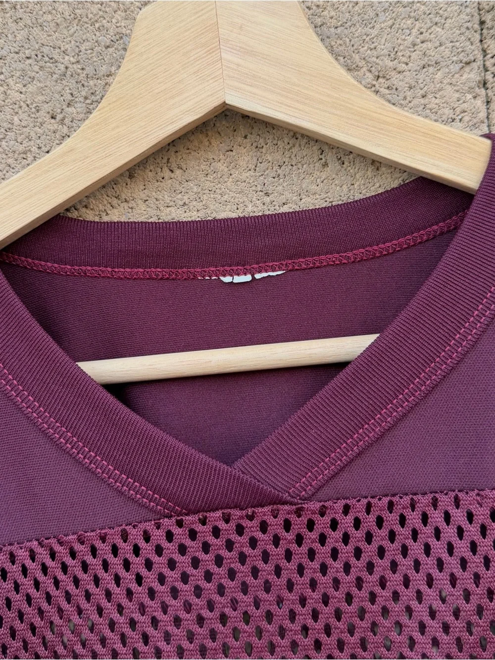 Vintage 80s-90s Majestic Lake Powell Cropped Mesh Football Jersey Maroon Medium
